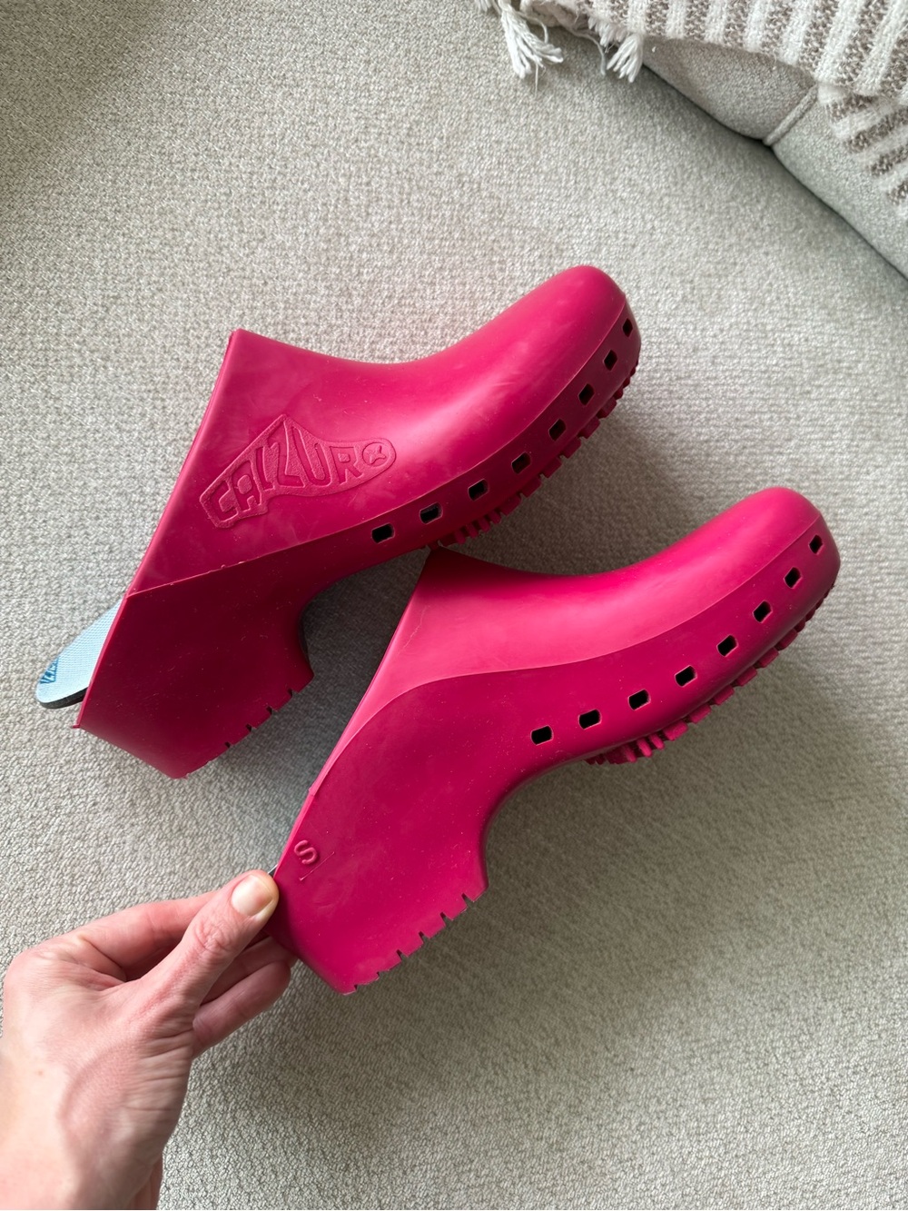 Calzuro Pink/Maroon Clogs, size 40-41
